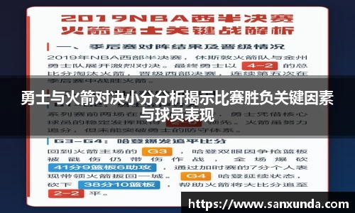勇士与火箭对决小分分析揭示比赛胜负关键因素与球员表现
